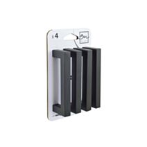 Set de 4 boutons de meuble carré 96 mm acier noir - BAR PLUS