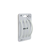 Set de 4 boutons de meuble Courbe zamack blanc - BAR PLUS
