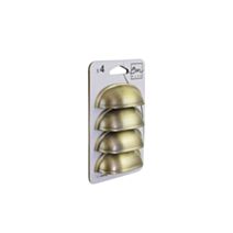 Set de 4 boutons de meuble Coquille acier or - BAR PLUS
