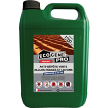 Anti-dépôts verts algues rouges/lichens concentré tarite 1200m² 5L - ECOGENE PRO