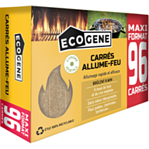 Carrés allume-feu cire végétale ECOGENE boîte x96 