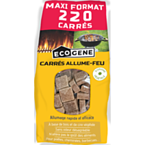 Carrés allume-feu cire végétale ecoge sachet x220