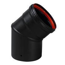 Coude de Raccordement spécial poêle à pellet 45° email noir mat d80 - TEN
