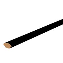 1/4 Rond M.D.F. Revêtu Papier Noir 14x2m40