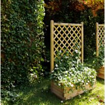 Bac à Fleurs Treillis Bois Lierre 80x40x135,5cm -CERLAND
