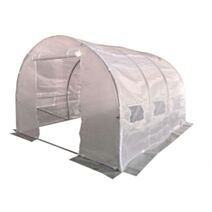 Serre tunnel toile blanche 9m² 6 fenêtres - ALTONA