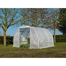 Serre tunnel toile blanche 9m² 6 fenêtres - ALTONA