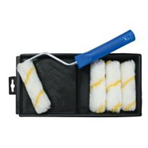 Outils de peintre avec bac 100mm, rouleau 100mm + 4 manchons