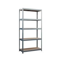 Etagères de rangement 5 niveaux bois/métal 180x90x40cm