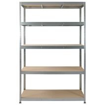 Etagères de rangement 5 plateaux bois/métal 180x120x40cm