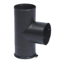 Té équerre rigide émail noir mat avec Tampon ∅125mm - TEN
