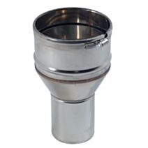 Raccord inox poêle d80mm Tubage flexible Ø153 - 161mm avec bagues à griffes- TEN