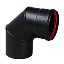 Coude émail 90° noir mat Ø80 + joint - TEN