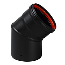 Coude de Raccordement spécial poêle à pellet 45° email noir mat d80 - TEN