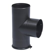 Té de Raccordement avec Tampon noir mat email 90° Ø153 - TEN