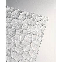 VERRE SYNTHETIQUE MARTELE TRANSPARENT - 2 MM. - 1 x 1 M.