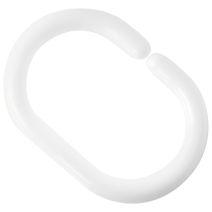Anneaux de douche x12 clip blanc polypropylène
