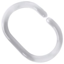 Anneaux de douche x12 clip transparent polyéthylène