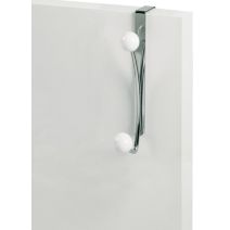 Patère 1 tête double overdoor twin blanc / chrome métal
