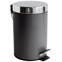 Poubelle à pédale 3l satin carbone métal époxy