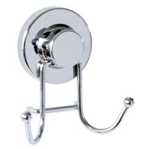 Patère 2 têtes fix chrome métal chrome / abs