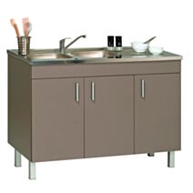 Meuble sous-évier 3 portes Sirius basalte - M KIT