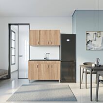 Meuble sous evier sur pieds Sirius 3 portes 120cm bois