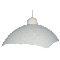 Suspension verre rayée carrée blanche 