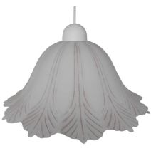 Suspension verre strié d35 rose