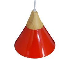 Suspension métal strasbourg rouge+bois 60w d25