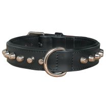 Collier cuir bouledogue - 35 à 39cm - noir