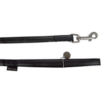 LAISSE MC LEATHER NOIR CUIR 25MM/1.2M