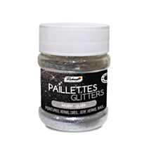 Paillettes colorées pour peinture, vernis et cire 80g Argent