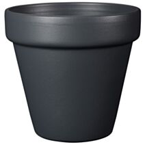 Pot Vaso BigBand Cendre Ø15,6cm Terre Cuite Epoxy h13,7cm Noir - DEROMA