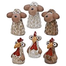 Figurine Mini Farmer 10cm brun blanc - DEROMA