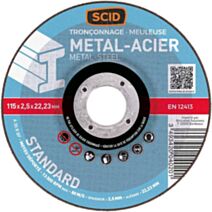 5 disques à tronçonner métal Ø115mm - SCID