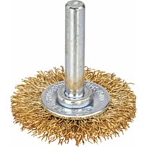Brosse circulaire fils acier laitonné ondulés Ø 38 mm - SCID