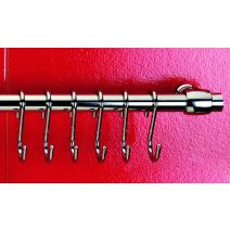 Tringle chromée 78 cm + 6 crochets - METALTEX