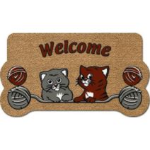 Tapis abrité brossant Amifloc chats 70x40cm - CORYL
