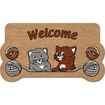 Tapis abrité brossant Amifloc chats 70x40cm - CORYL