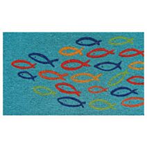Tapis d'entrée abrité Coco Folie Poisson 75x45cm