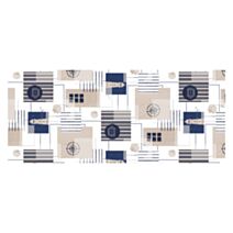 Toile Cirée à la coupe 140cm Lautrec Mer blanc - vendu au mètre - CORYL