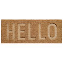 Tapis d'entrée abrité Coco Frappe Hello 75x30cm