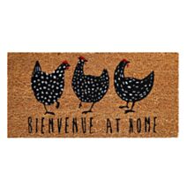 Tapis d'entrée abrité Coco Poucet Poule 50x25cm