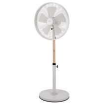 Ventilateur sur pied 40 cm bois/métal blanc