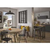 KIT VERRIÈRE ALUMINIUM 4 CARREAUX NOIR MAT SABLE