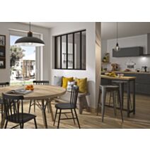 Kit verrière aluminium 5 carreaux 1080X1487mm noir sable - OPTIMUM