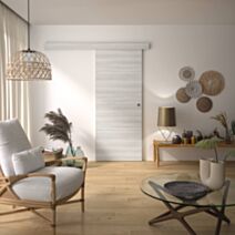 Kit porte coulissante chêne gris clair 204x83cm Bilbao - OPTIMUM