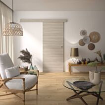 Kit porte coulissante chêne taupe 204x83cm Verone - OPTIMUM