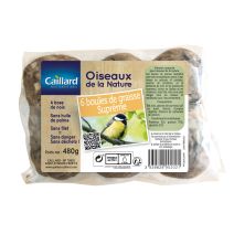 6 Boules de Graisse Suprême de 80gr oiseaux de la Nature - CAILLARD